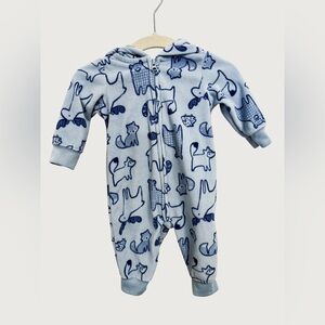 CARTERS | Blue Animal Print Baby One Piece